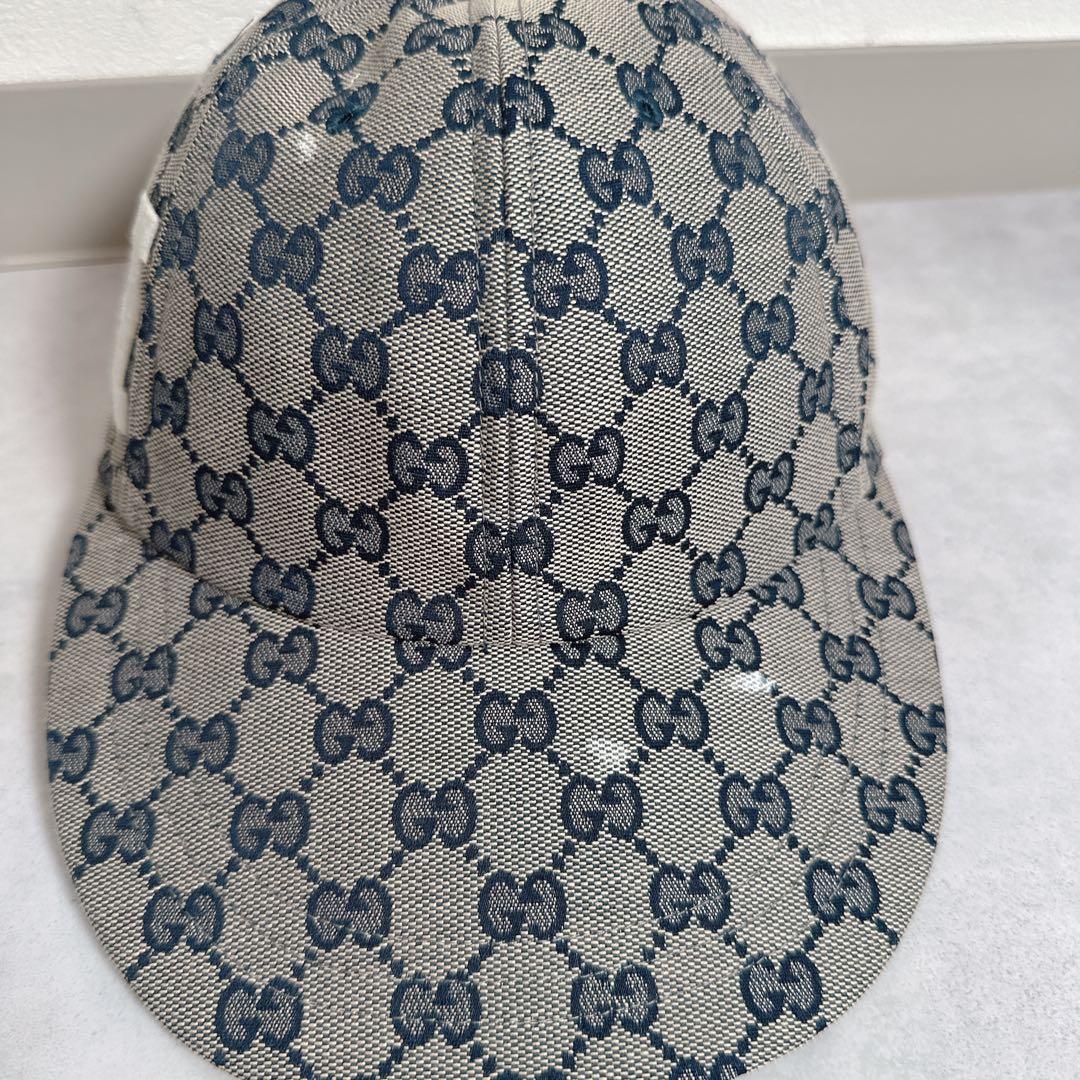 Gucci グッチ ベースボールキャップ 帽子 保存袋つき サイドロゴ
