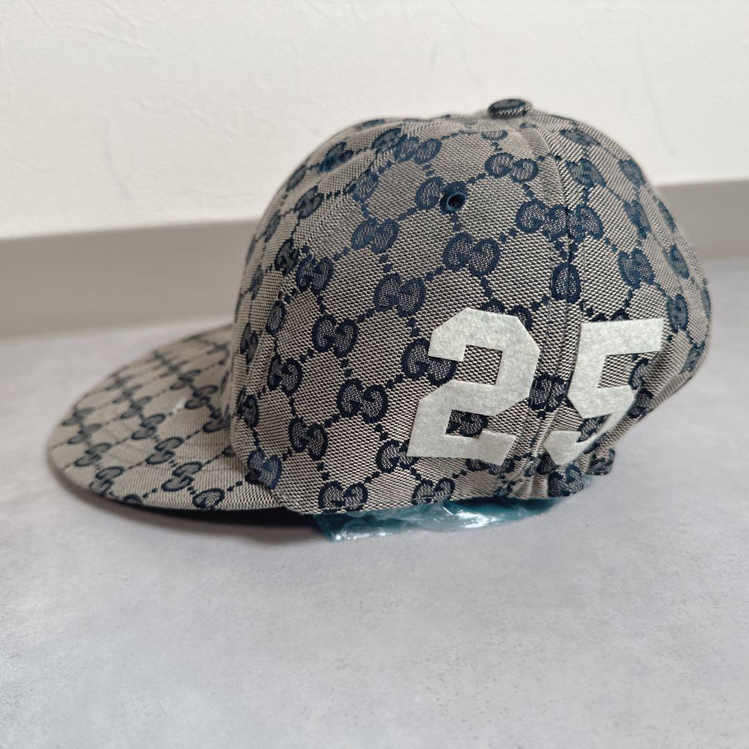 Gucci グッチ ベースボールキャップ 帽子 保存袋つき サイドロゴ