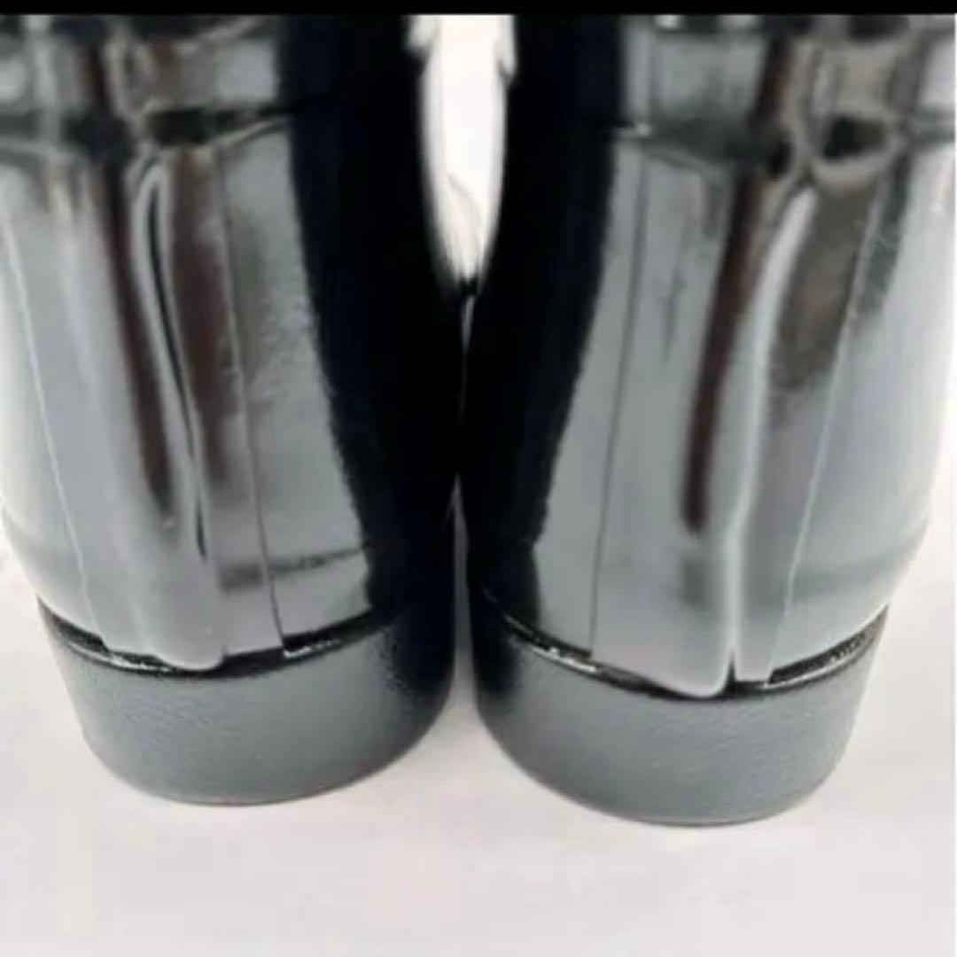 極美品✨ ハンター ショートレインブーツ　サイドベルト付 ブラック 25