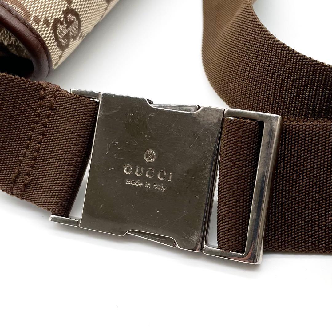 極美品✨グッチ ボディバッグ GG キャンバス ジャッキー ベージュ ブラウン