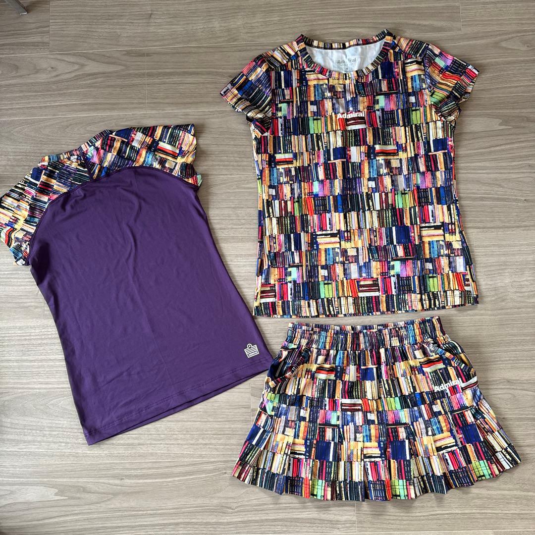 アドミラル Admiral 書籍模様 レディーステニスウェア スカート付き