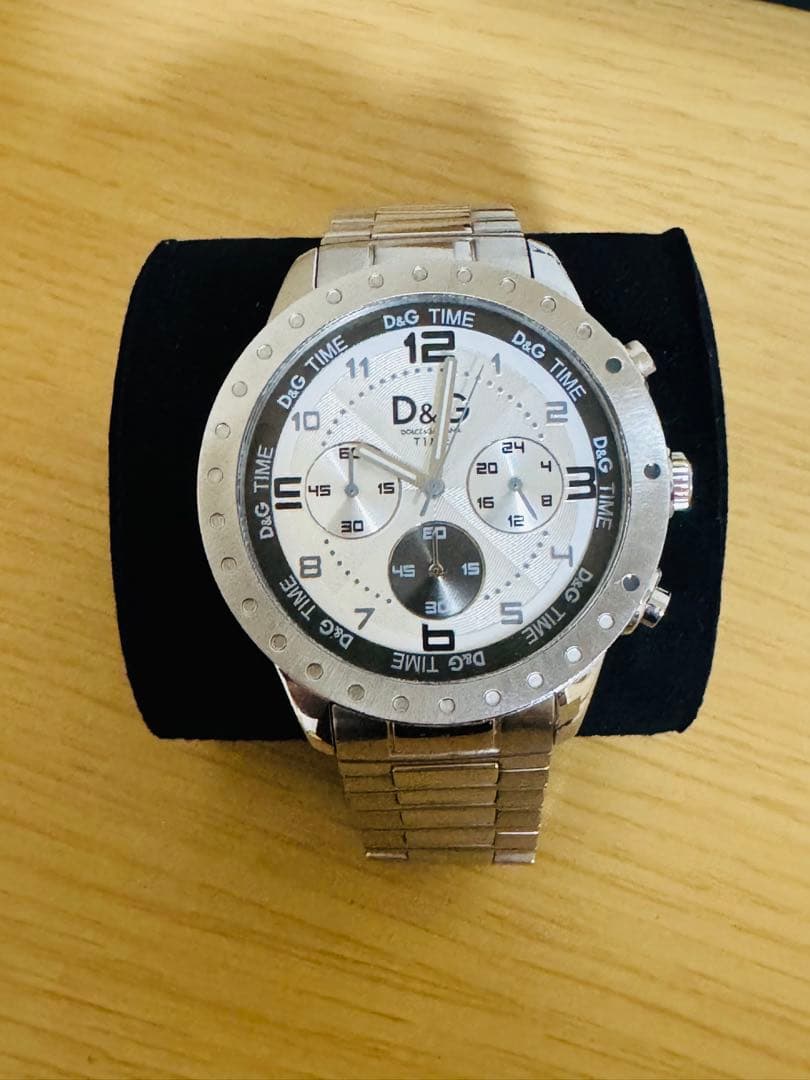 D&G TIME クロノグラフ腕時計 メンズ用 シルバー ドルガバ