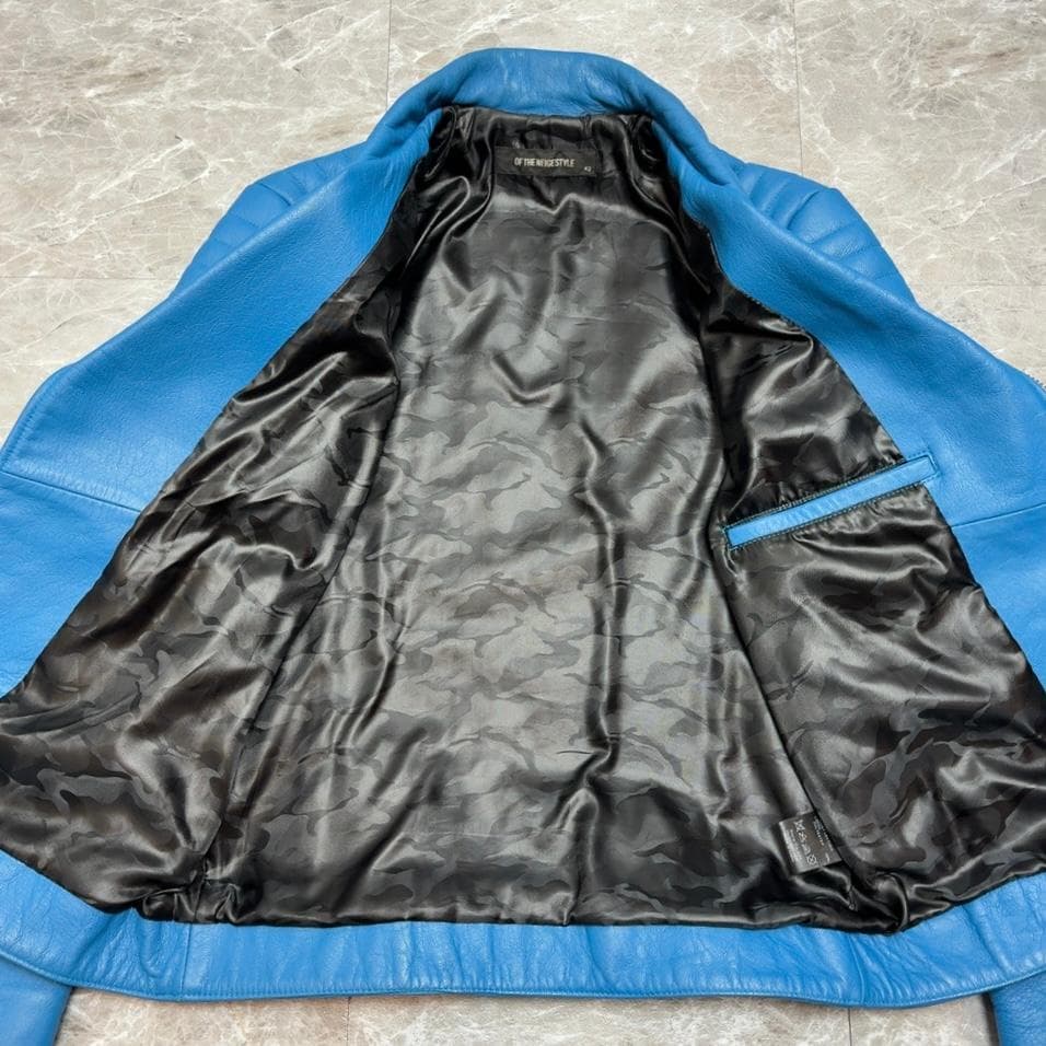 希少 of the neige style レザー ダブルライダース 羊革 42