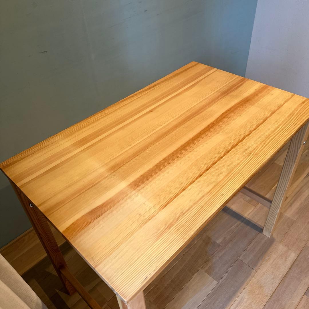 無印　折りたたみハイテーブル　木製カウンターテーブル パイン材