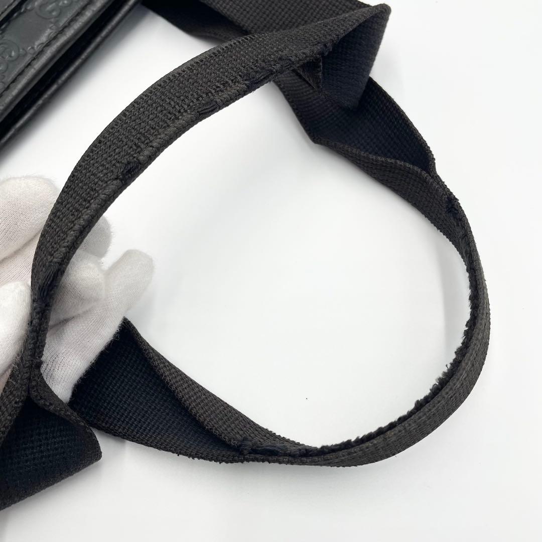GUCCI【美品】トートバッグ 黒 グッチ 268175 シマレザー メンズ