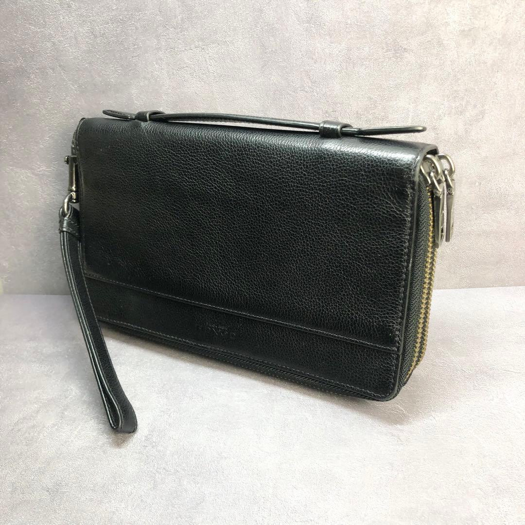 ✨️極美品✨️ コーチ ダブルジップ トラベル オーガナイザー 長財布 レザー 黒