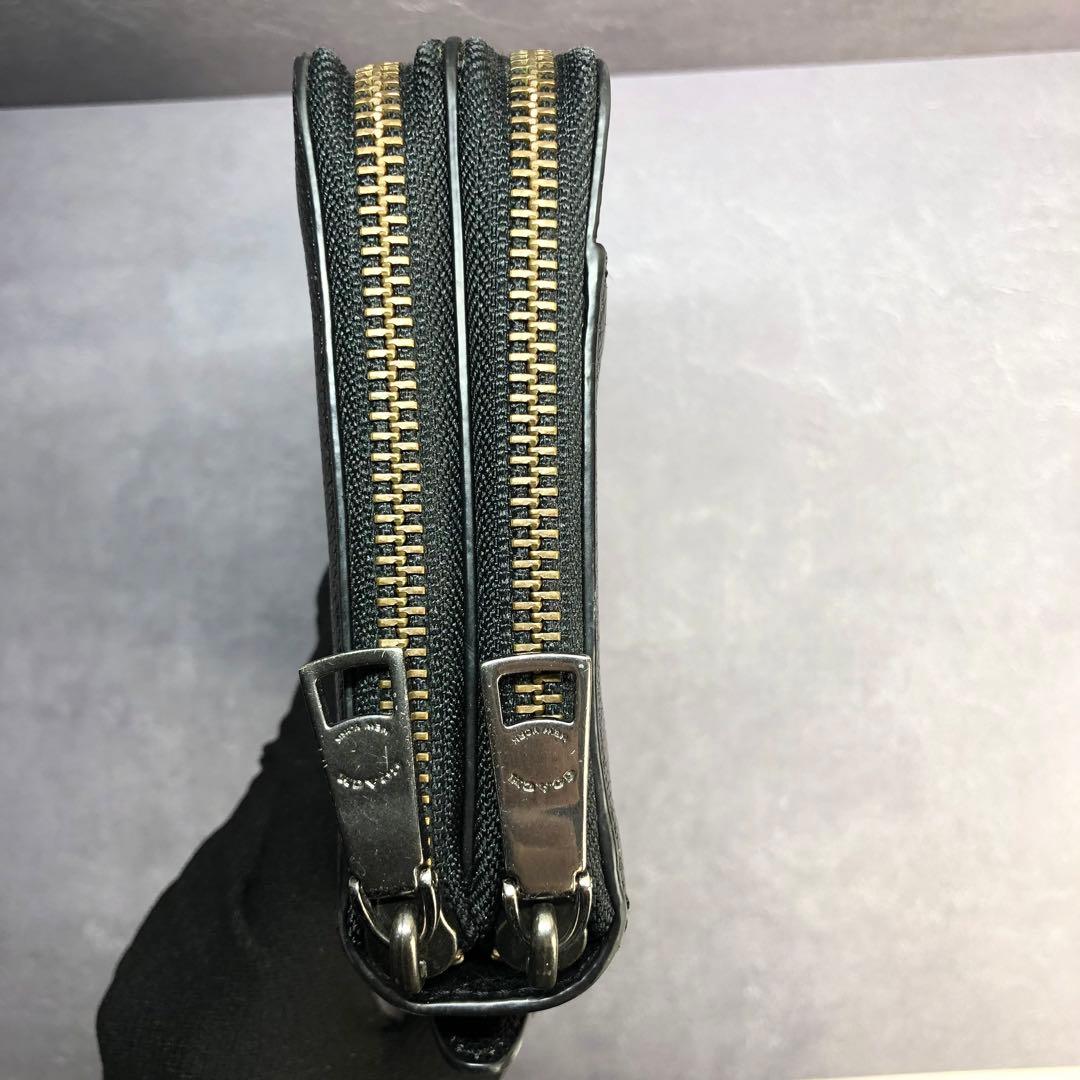 ✨️極美品✨️ コーチ ダブルジップ トラベル オーガナイザー 長財布 レザー 黒