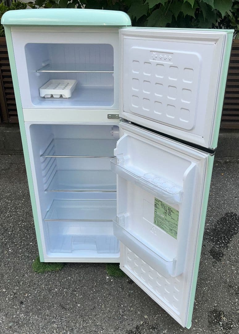 特価アイリスオーヤマ冷凍冷蔵庫114L　レトロ調　2021年製