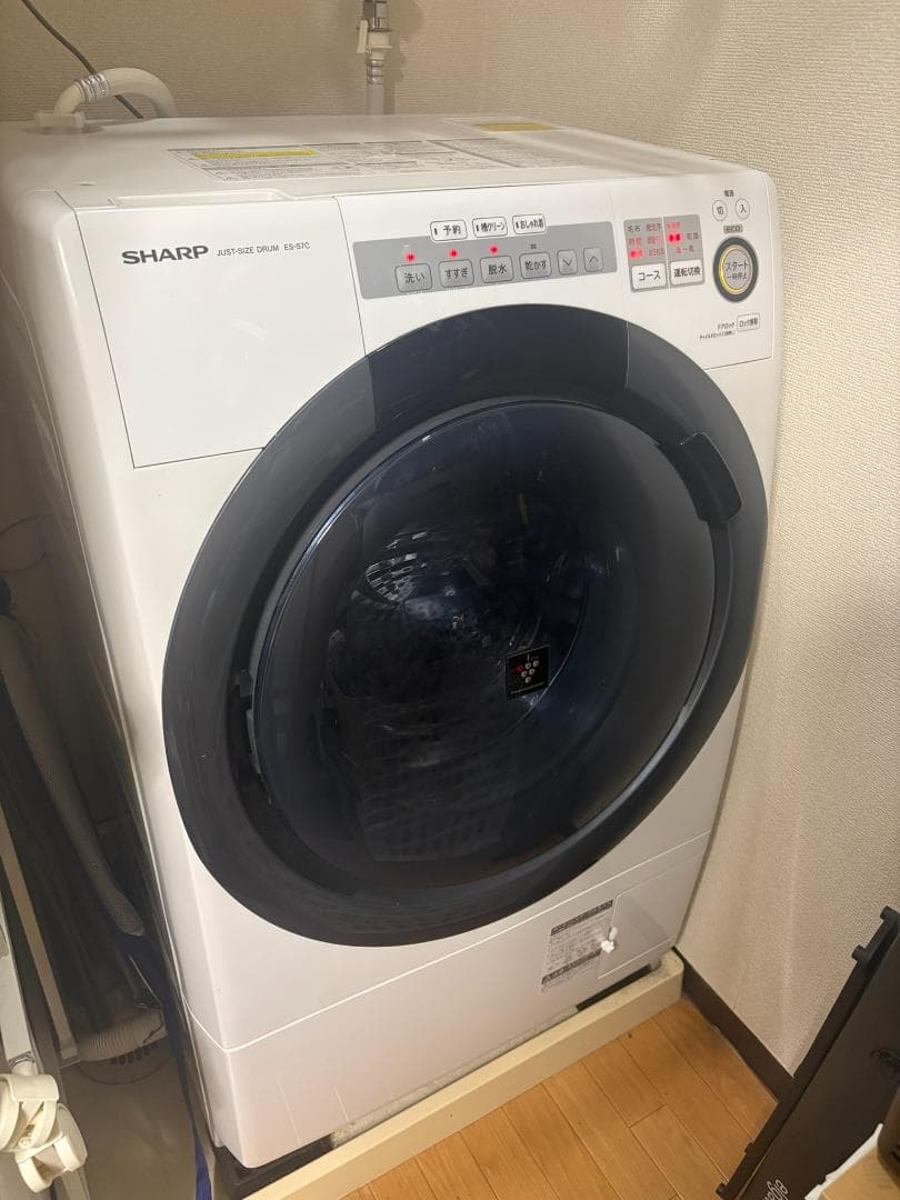 限定格安【SHARP製 2019年式】ドラム式洗濯機 ES-S7C-WL