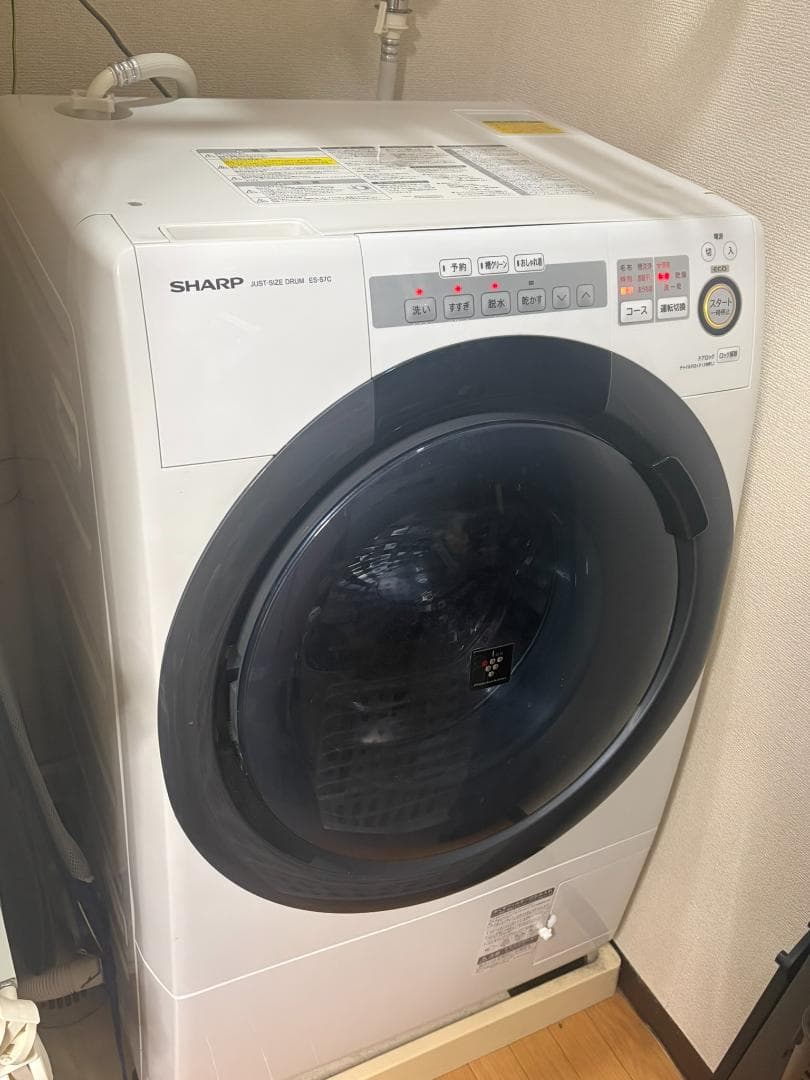 限定格安【SHARP製 2019年式】ドラム式洗濯機 ES-S7C-WL
