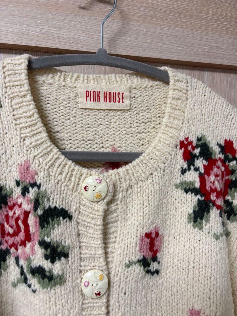 ピンクハウス　薔薇　カーディガン　アウター