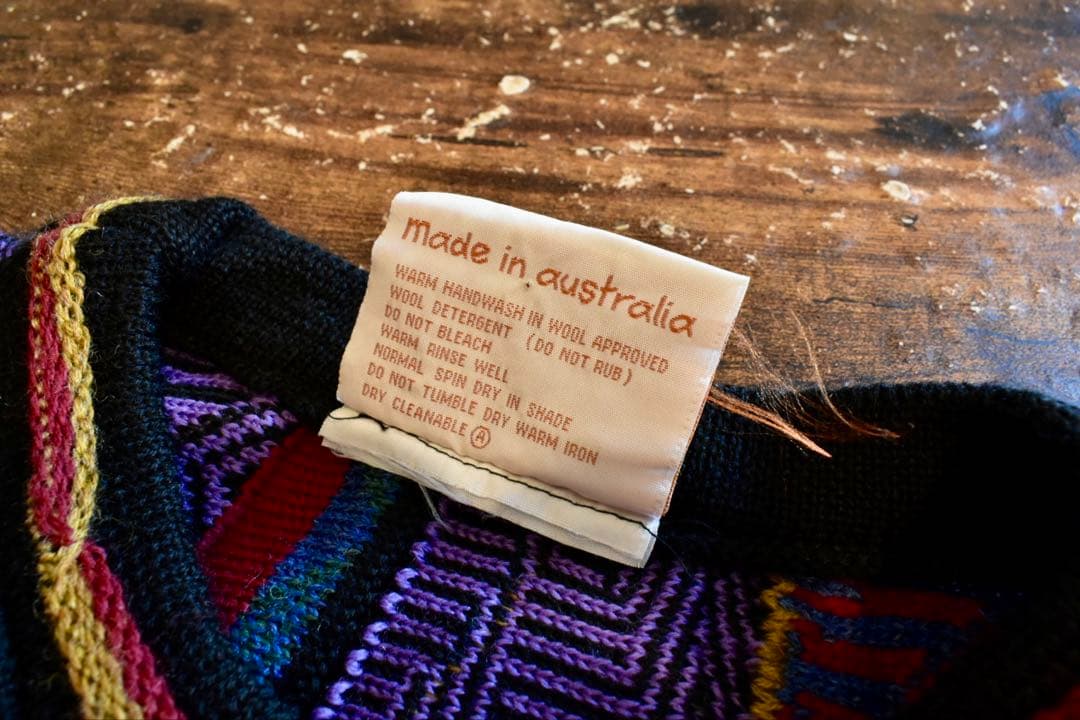 1990s Mulga Classics 3Dニット ウールセーター クージー柄