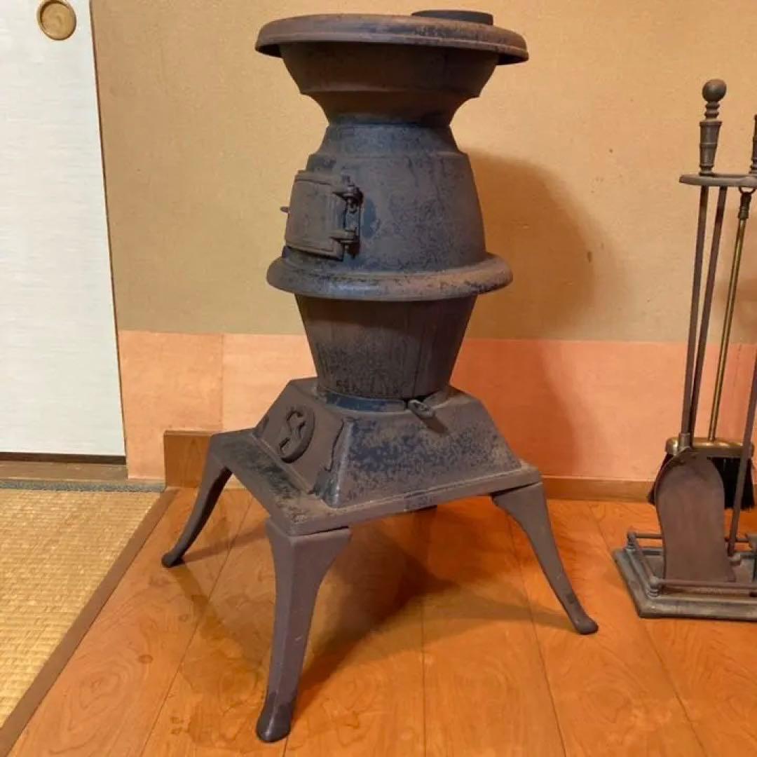 古い薪ストーブ だるまストーブ 鋳物 鉄製 暖炉 置物 レトロ ヴィンテージ