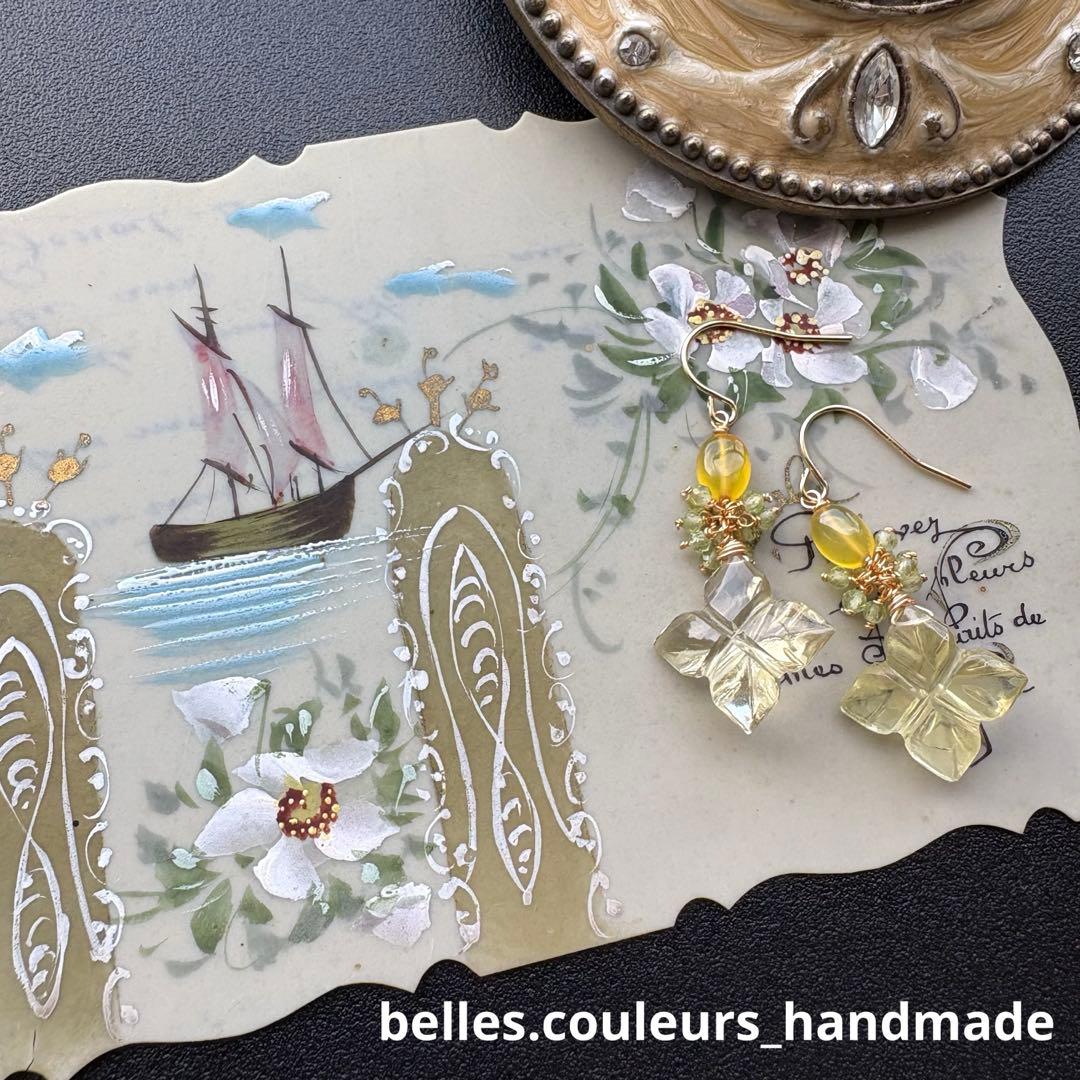 《のんたん様》レモンクォーツ&水晶＆ピンクアメジスト＆グリーンアメジストチャーム