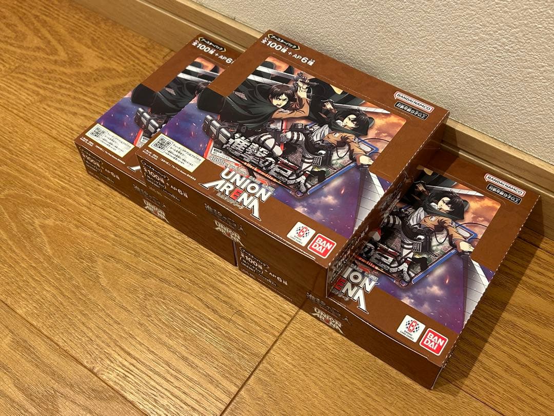 ユニオンアリーナ ユニアリ 進撃の巨人第一弾 未開封テープ付3BOX（全て初版）