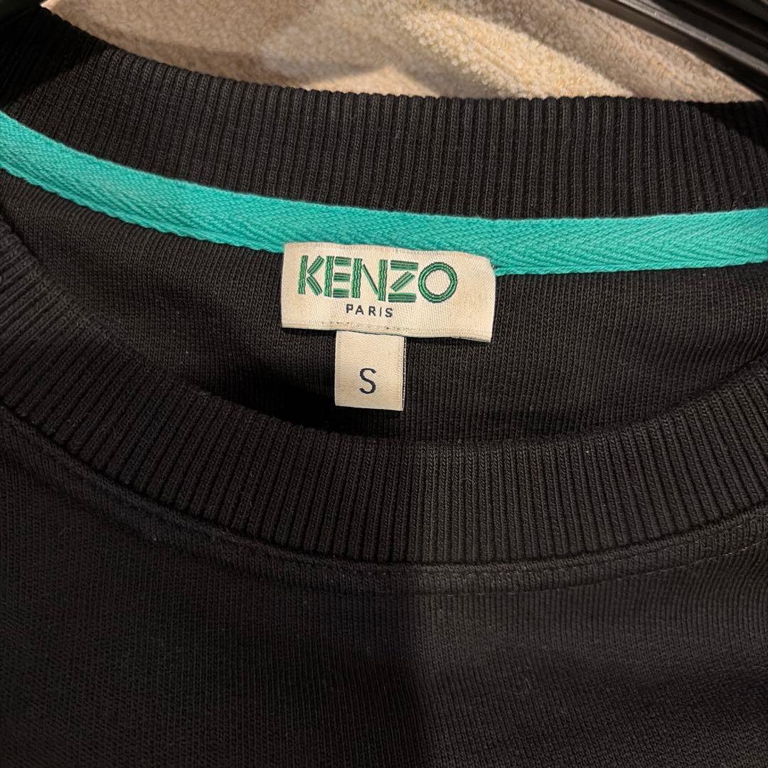 KENZO トラ刺繍 ブラックスウェットS