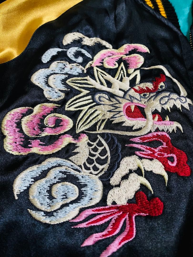 BEAMS 美品 ２面用 日本限定 龍 スカジャン unisex サテン