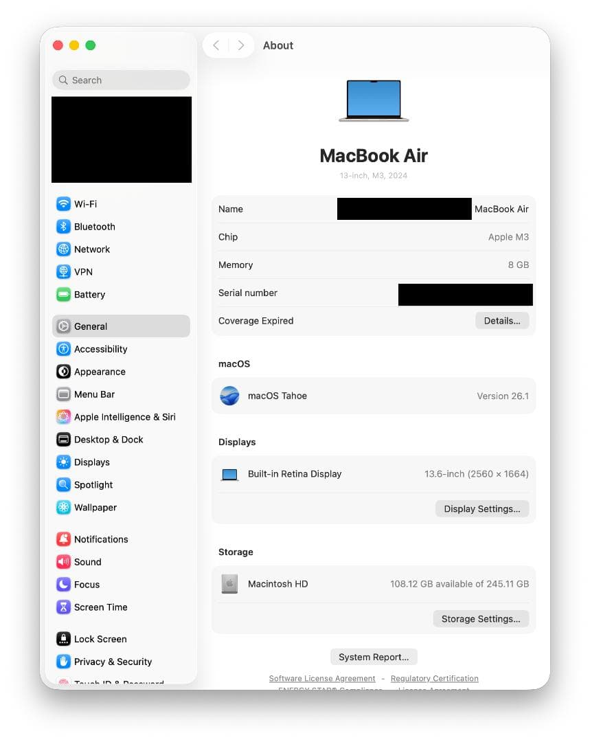 Apple MacBook Air 13.6インチ M3 8GB スターライト