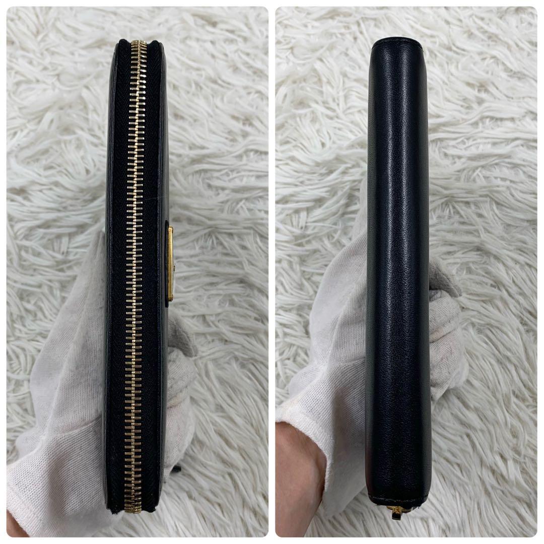 【✨極美品✨】プラダ 三角ロゴ ラウンドファスナー 長財布 ブラック 付属品完備