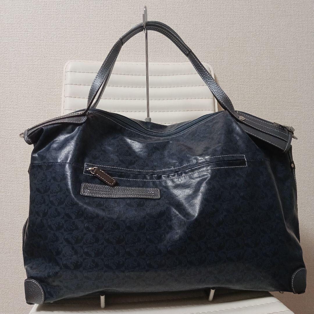 2458　ペレボルサ　ボストンバッグ　ネイビー　極美品