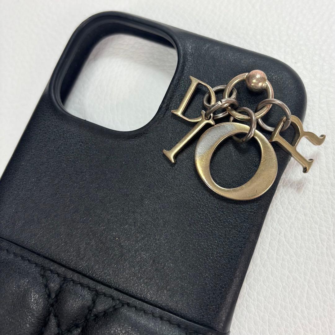 【美品】ディオール　カナージュ　iPhone14Pro スマホケース　ブラック