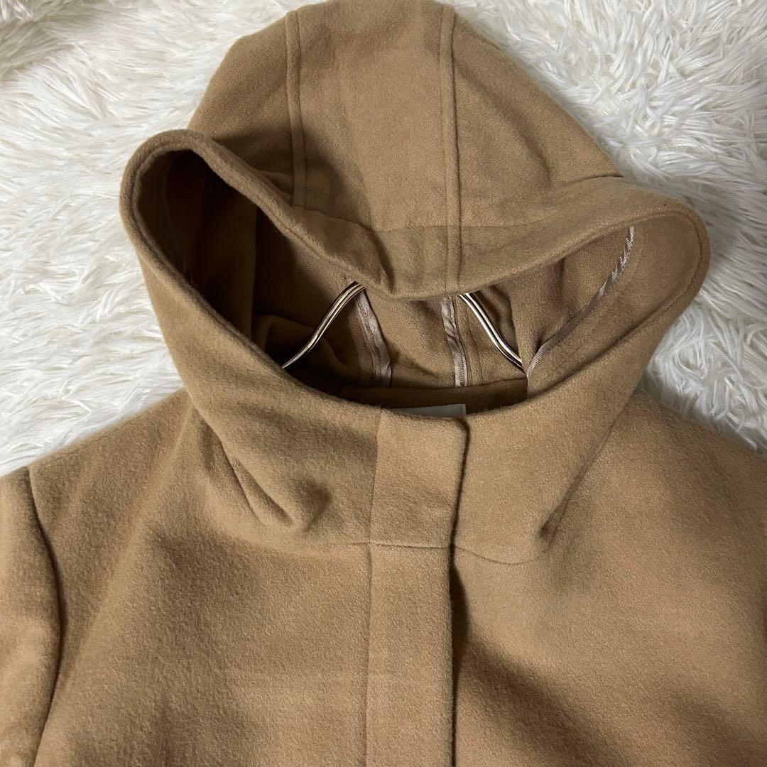 KUMIKYOKU フード付きショートコート キャメル 5