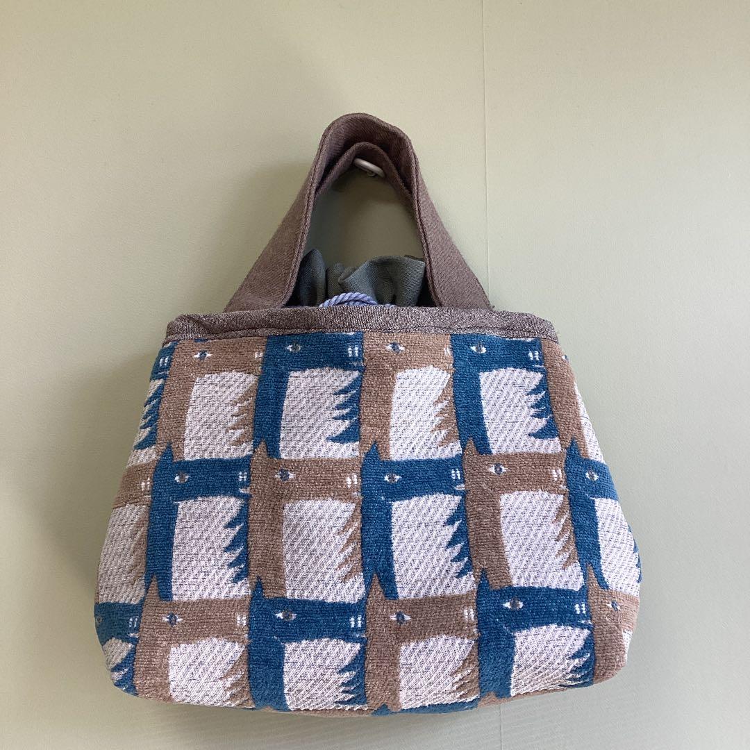 ミナペルホネン thoroughbredで巾着バッグ　ハンドメイド