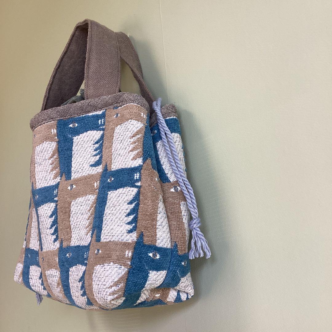 ミナペルホネン thoroughbredで巾着バッグ　ハンドメイド