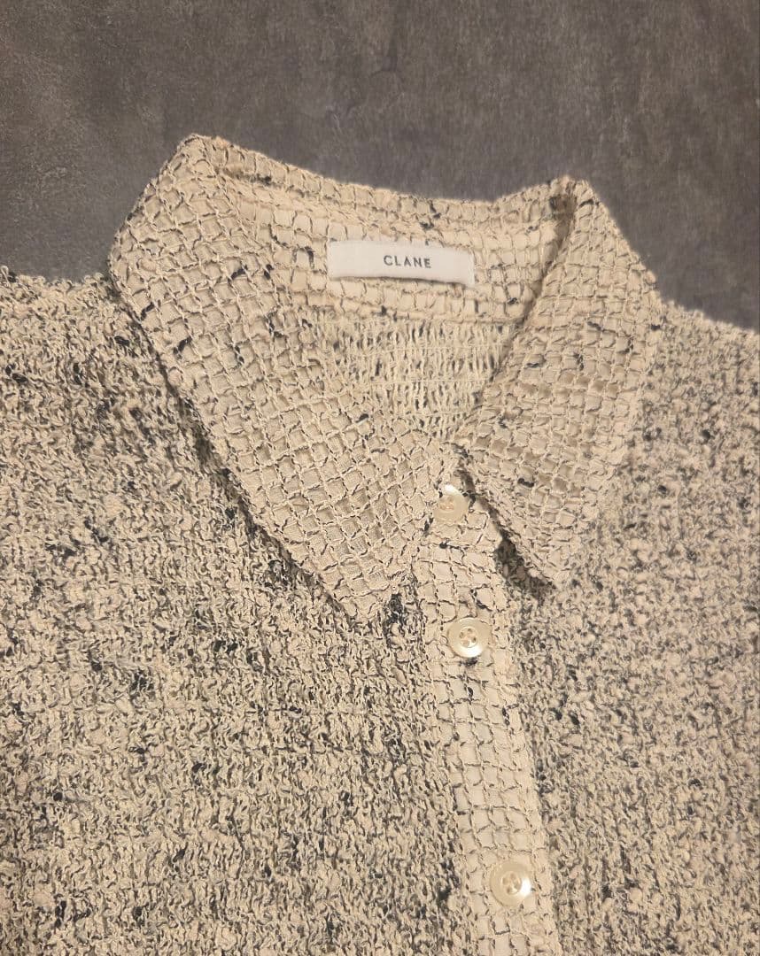 【美品】CLANE 長袖ニットシャツ