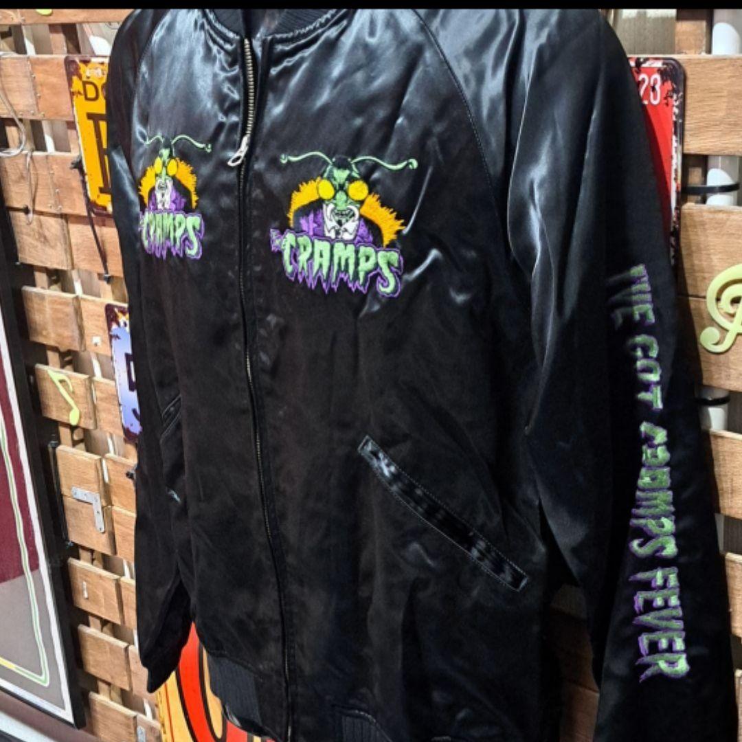 定価5.4万　ヒステリックグラマー×クランプス　サテン　刺繍　スカジャン　Ｍ