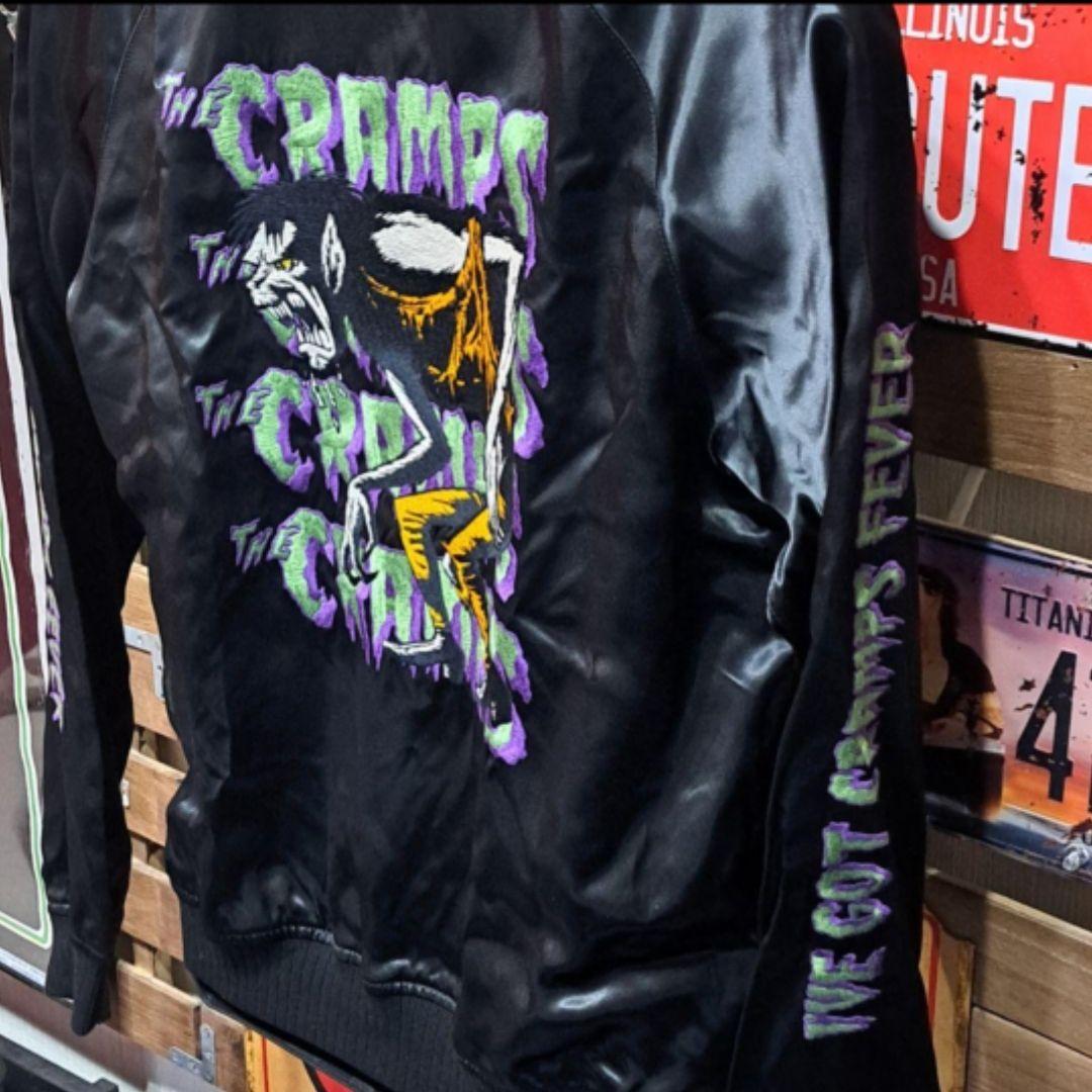 定価5.4万　ヒステリックグラマー×クランプス　サテン　刺繍　スカジャン　Ｍ