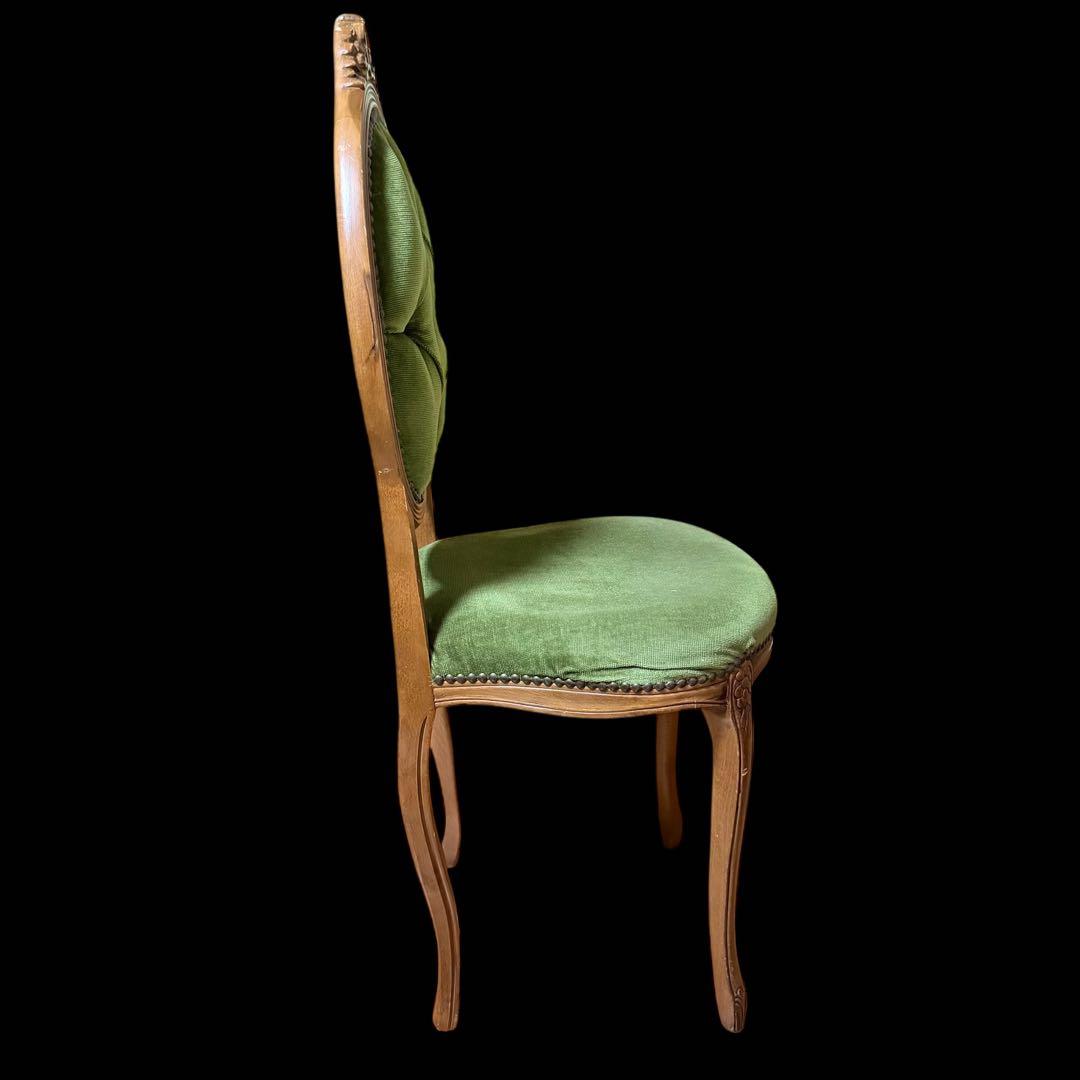 アンティーク調 猫脚　チェア　ロココ調 彫刻 鋲 椅子 イス ダイニングチェア