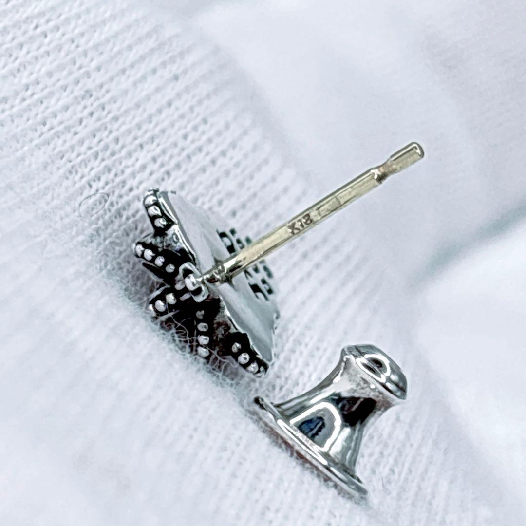 美品 Justin Davis ダイヤD 0.01 K18ポスト スカルピアス