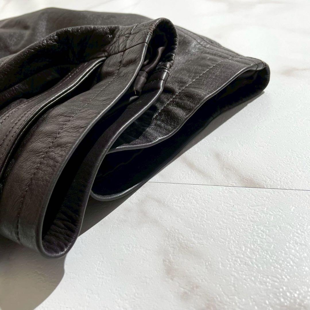 【極美品✨】カウレザー カーコート Y2Kダークブラウン XL相当