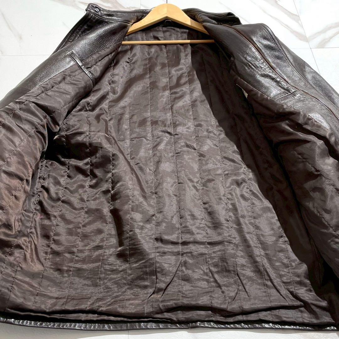【極美品✨】カウレザー カーコート Y2Kダークブラウン XL相当