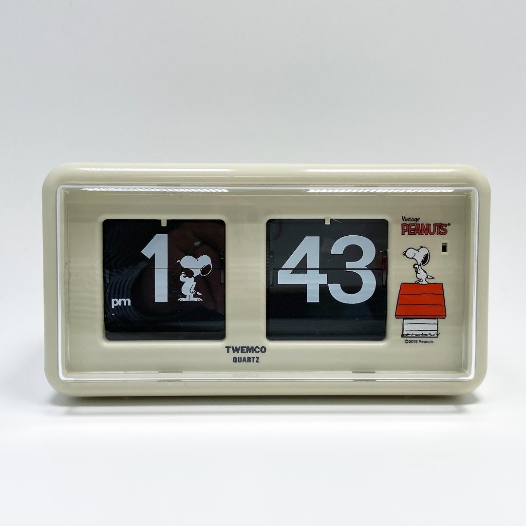 動作品 TWEMCO PEANUTS スヌーピー パタパタ時計