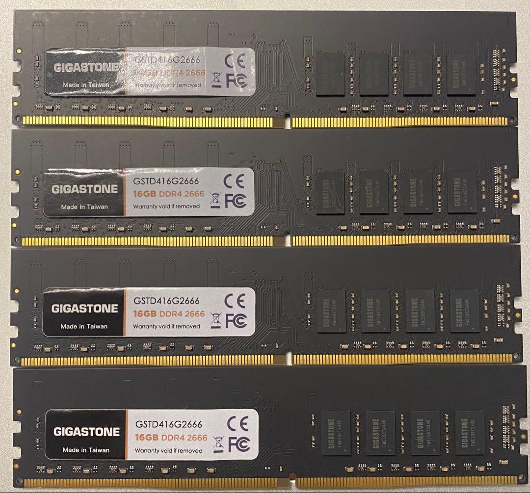 GIGASTONE 64GB (16GBx4) DDR4 2666MHz メモリ