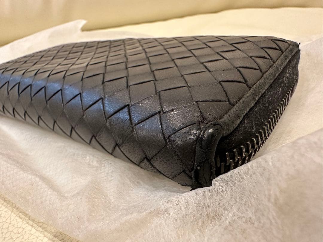 ボッテガ　イントレチャート　ラウンドファスナー　長財布　ダークブラウン　財布