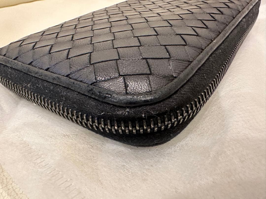 ボッテガ　イントレチャート　ラウンドファスナー　長財布　ダークブラウン　財布