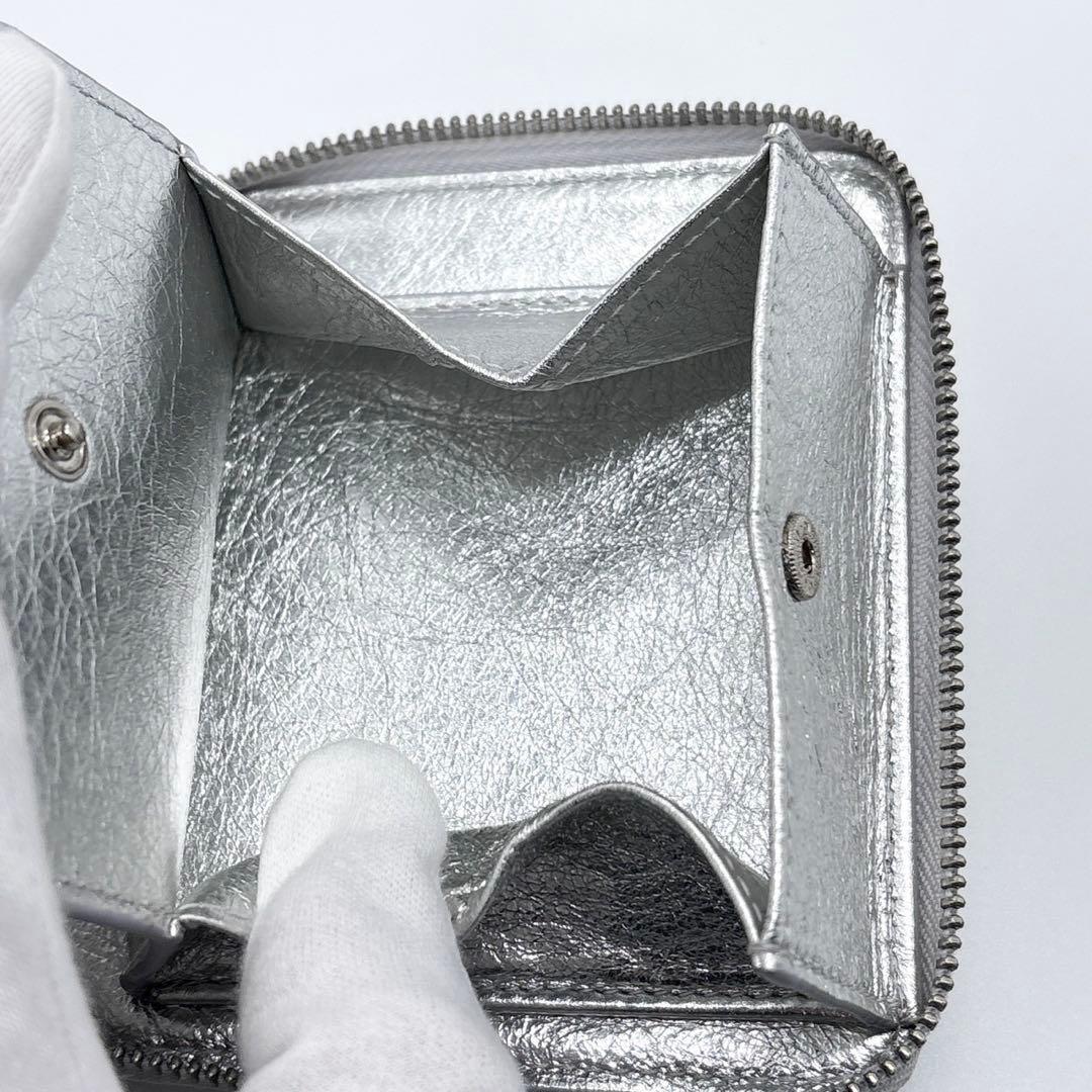 激レア✨ コムデギャルソン　2つ折り財布 ラウンドファスナー シルバー