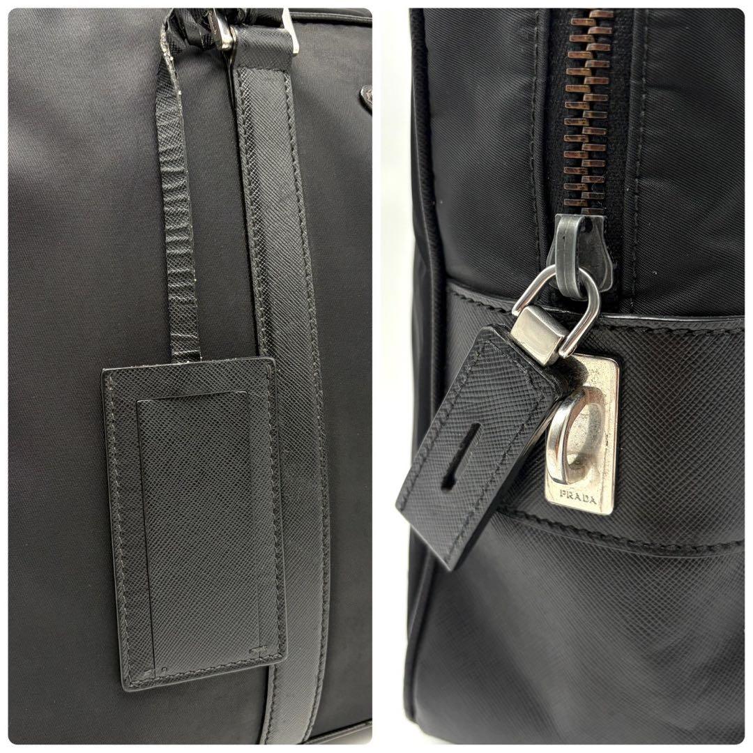 プラダ ビジネスバッグ 三角ロゴ 南京錠 A4可能 ナイロン サフィアーノ 黒