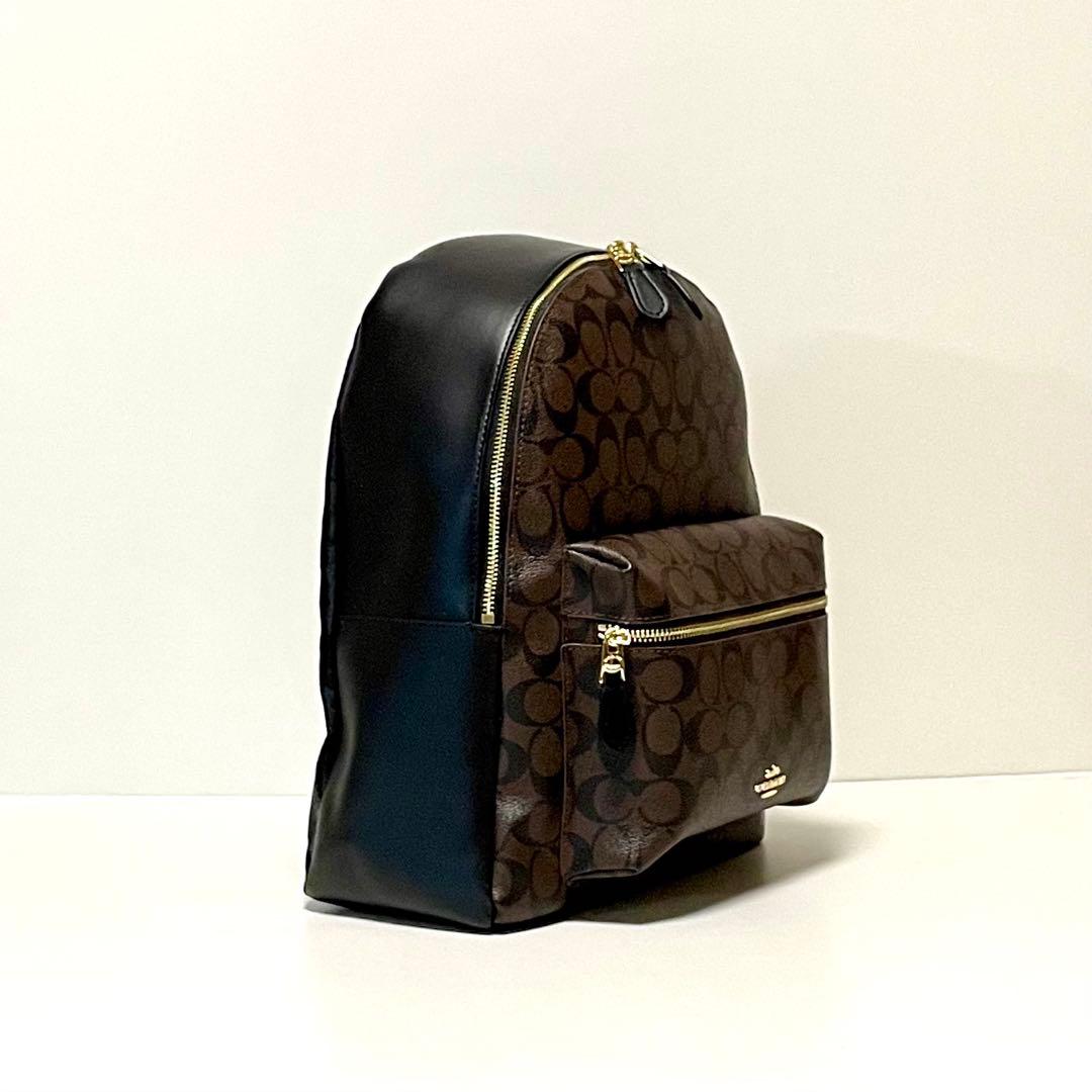 新品　COACH リュック　ブラウン　　シグネチャー柄 F58314