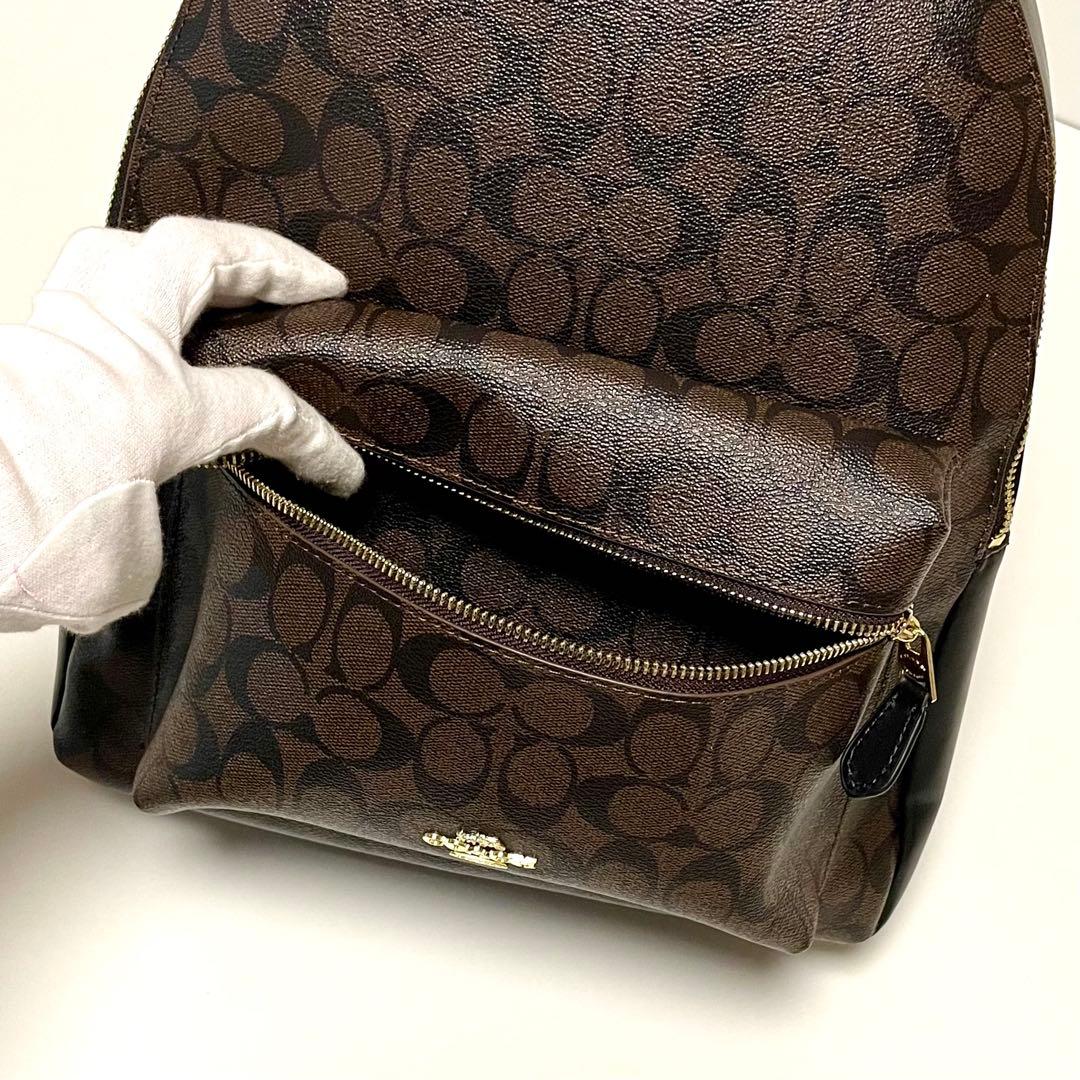新品　COACH リュック　ブラウン　　シグネチャー柄 F58314