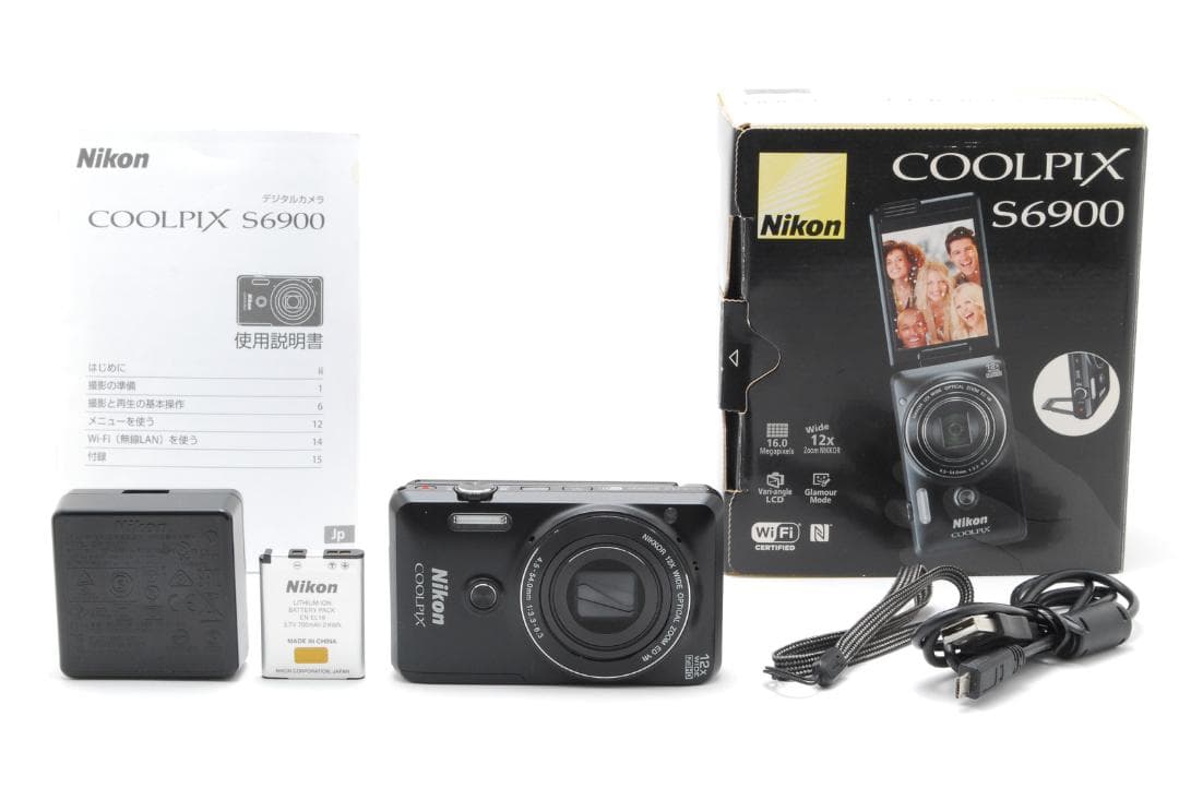 【箱付、実写例有】Nikon COOLPIX S6900 コンデジ 黒 ブラック