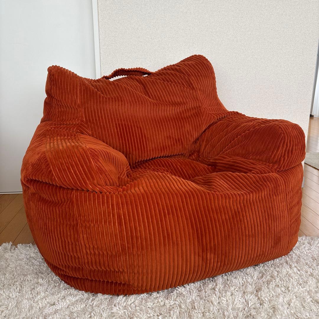 【美品】HUGME 1人掛けビーズソファ Blood Orange