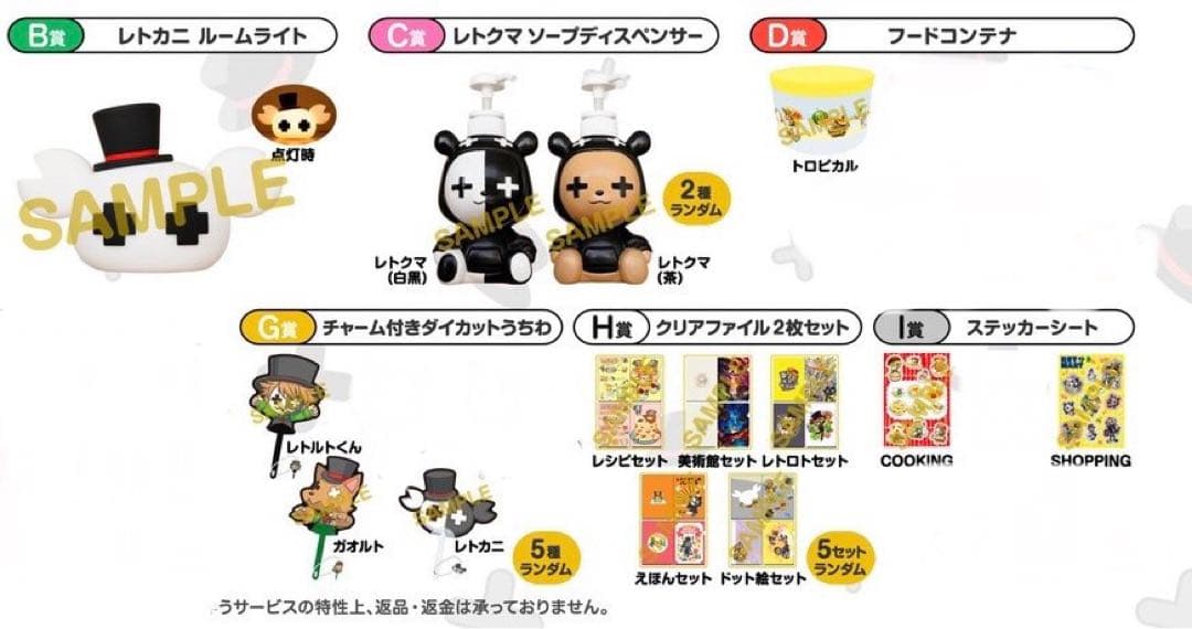 ※セット内容要確認 レトロト くじ レトルト ルームライトセット