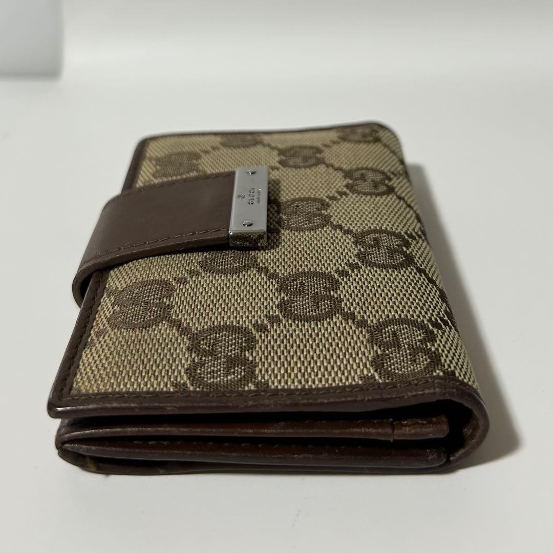 美品 GUCCI グッチ GG柄 キャンバス レザー カードケース 名刺入れ
