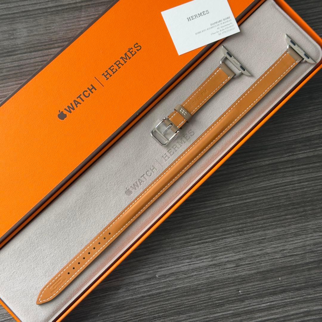 3003 未使用　Apple Watch エルメス　エトゥープ　二重　レザー