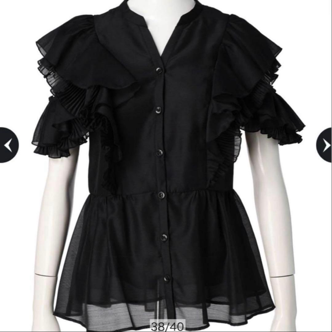 34【新品タグ付】Apuweiser-riche2WAYプリーツラッフルブラウス