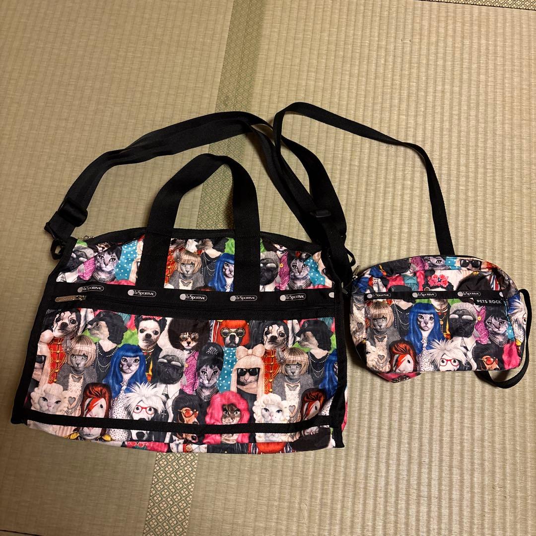 レスポートサック　ショルダーバッグ＆ボストンバッグ2点セット　ペッツロック柄